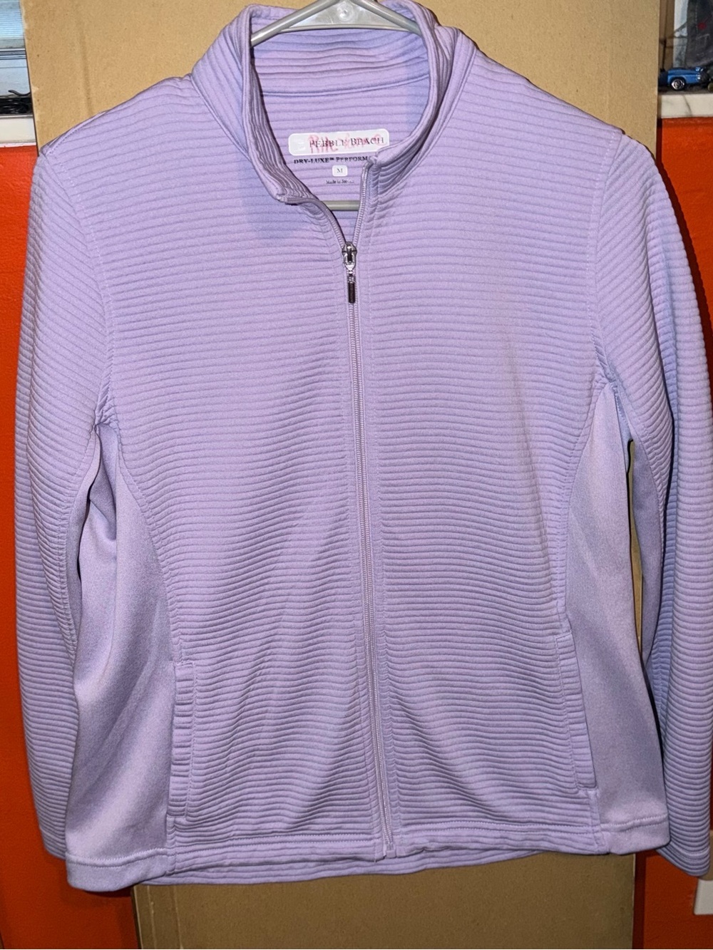 Pebble Beach Lavender Ribbed Zip-Front Jacket